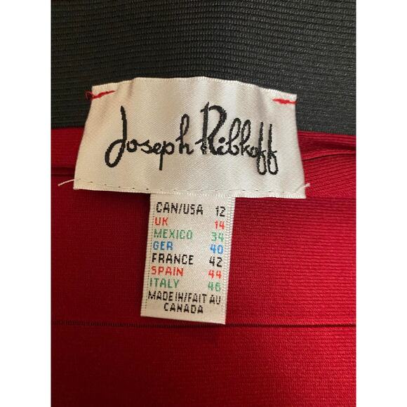 Joseph Ribkoff Women's Bandage Mini Skirt Textured Elastic Waist Red Size 12 NWT - Picture 4 of 8